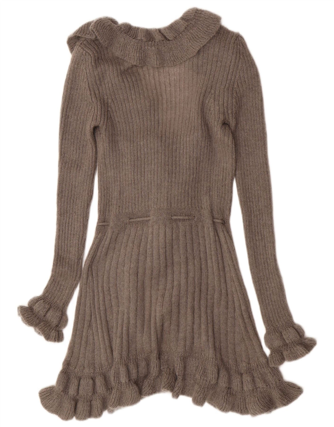 Northland Γυναικείο Longline βολάν ζακέτα πουλόβερ UK 8 Small Grey