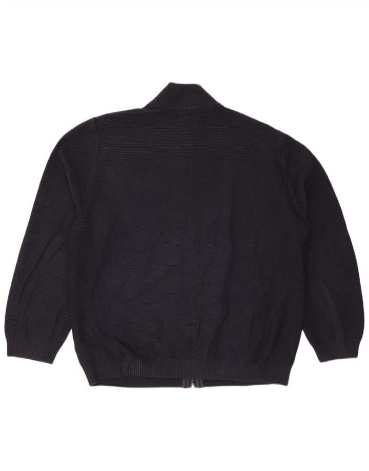 Ανδρικό πουλόβερ ζακέτα Marks & Spencer 2XL Navy Blue Cotton