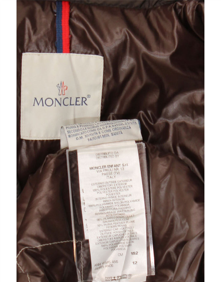 Μπουφάν Moncler Boys με επένδυση 11-12 ετών Καφέ Πολυεστέρας