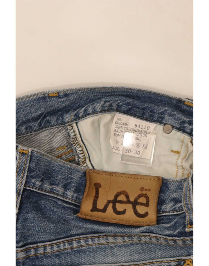 Lee Mens Chicago Distressed τζιν σορτς W30 από μεσαίο μπλε βαμβακερό