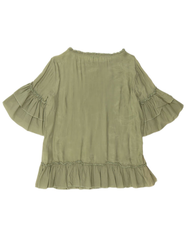 BENETTON Γυναικεία Μπλούζα Oversized Top UK 10 Small Green Cupro