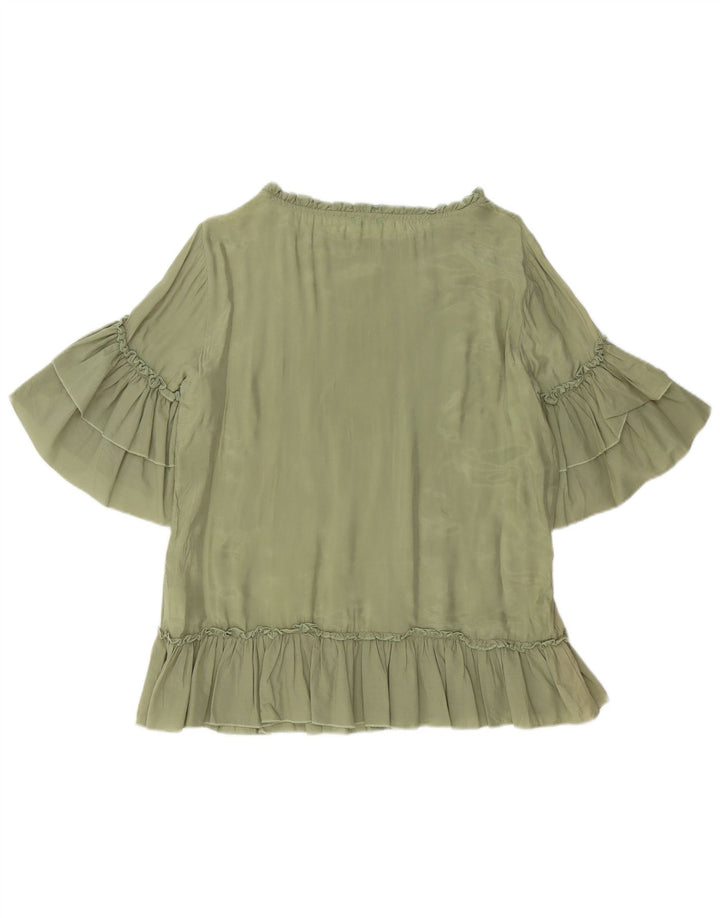 BENETTON Γυναικεία Μπλούζα Oversized Top UK 10 Small Green Cupro