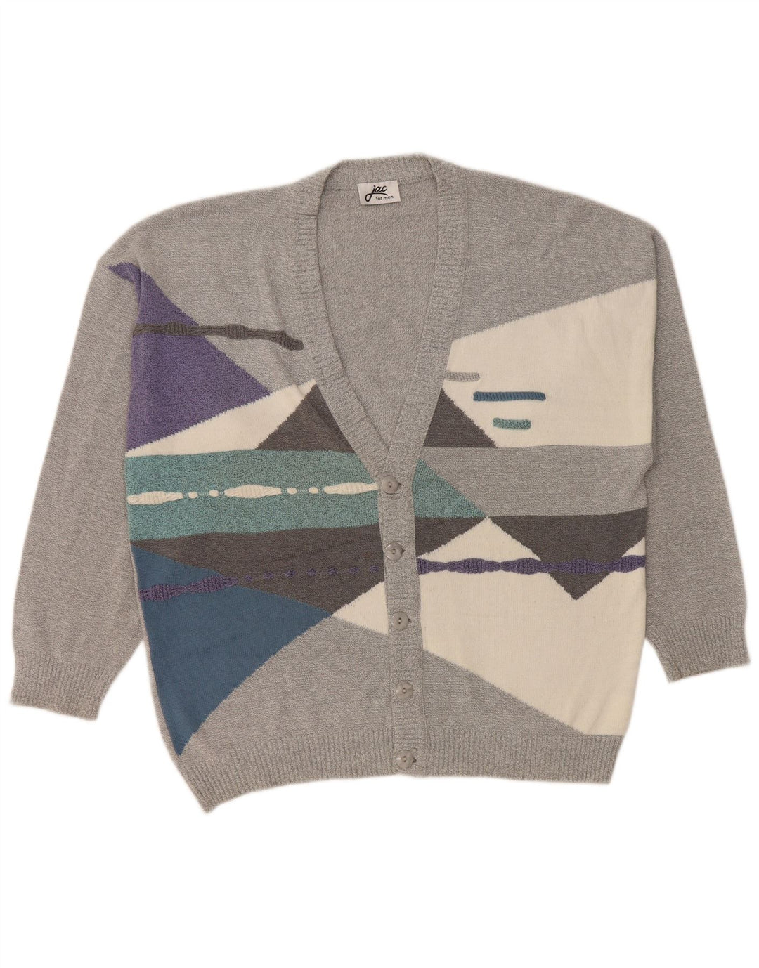 Ανδρικό πουλόβερ JAC Cardigan IT 52 Large Grey Colourblock Βαμβακερό