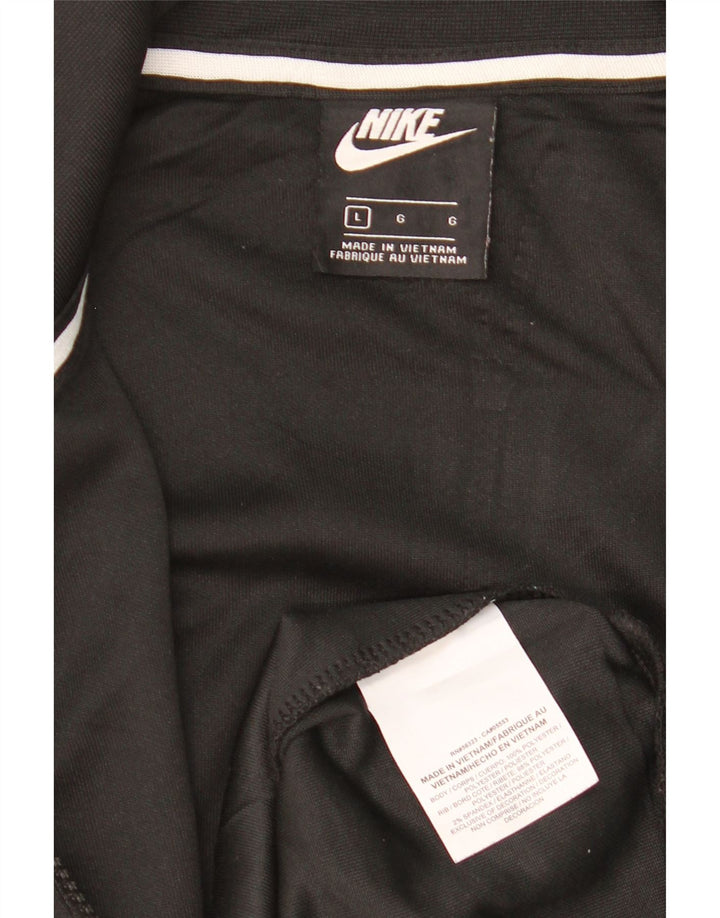 Ανδρική φόρμα γυμναστικής NIKE με γραφικό τζάκετ, μεγάλο μαύρο χρώμα, πολυεστέρας