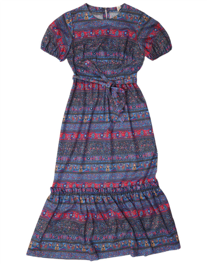 VINTAGE Γυναικείο Maxi Φόρεμα UK 12 Medium πολύχρωμο Paisley