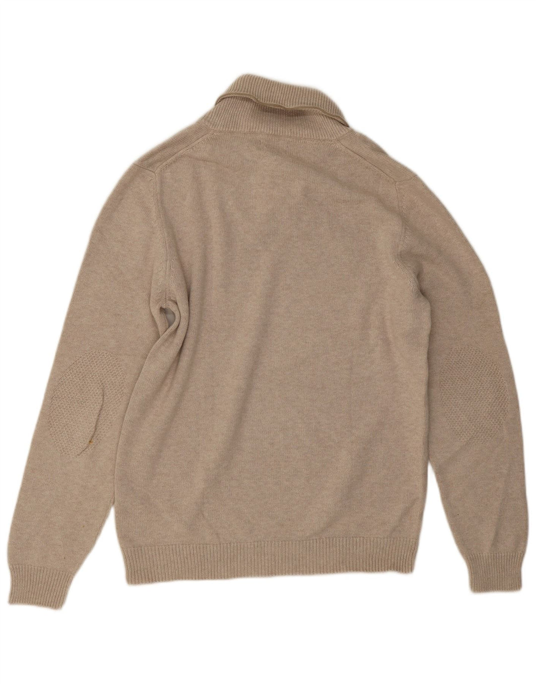 Ανδρικό πουλόβερ Massimo Dutti με σάλι λαιμό, μεγάλο μπεζ βαμβακερό