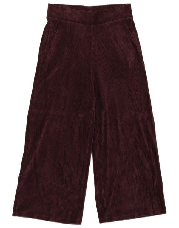 Marks & Spencer Γυναικείο Κοτλέ Παντελόνι UK 10 Small W28 L24 Burgundy