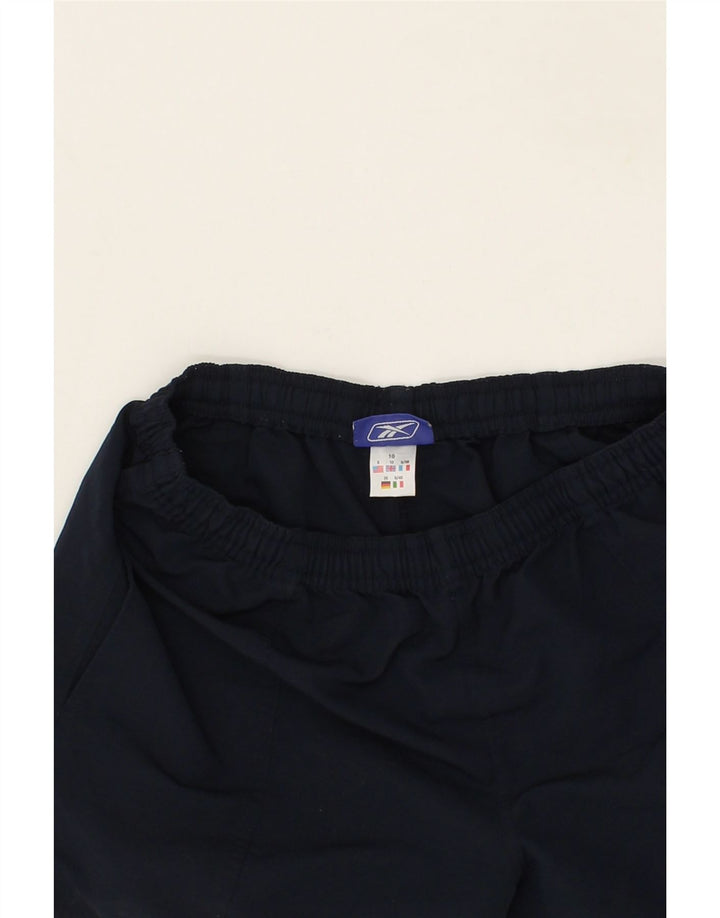 REEBOK Girls Sport Shorts 9-10 Years Navy Blue Polyester Vintage Reebok and Second-Hand Reebok from Messina Hembry 