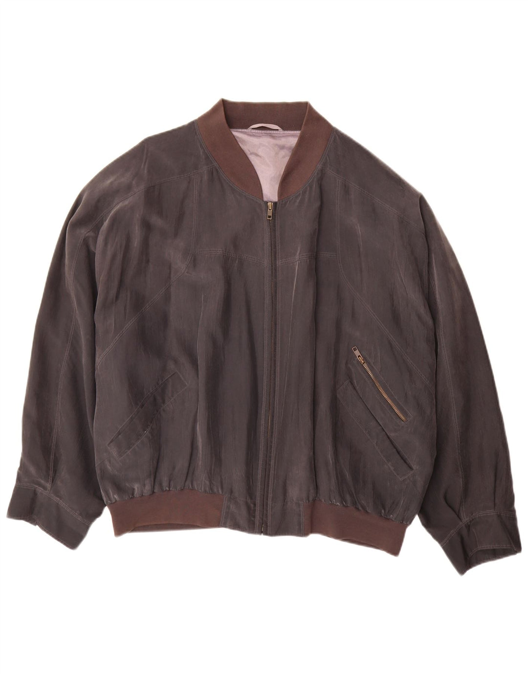 Vintage Ανδρικό Bomber Jacket UK 42 XL Brown Silk