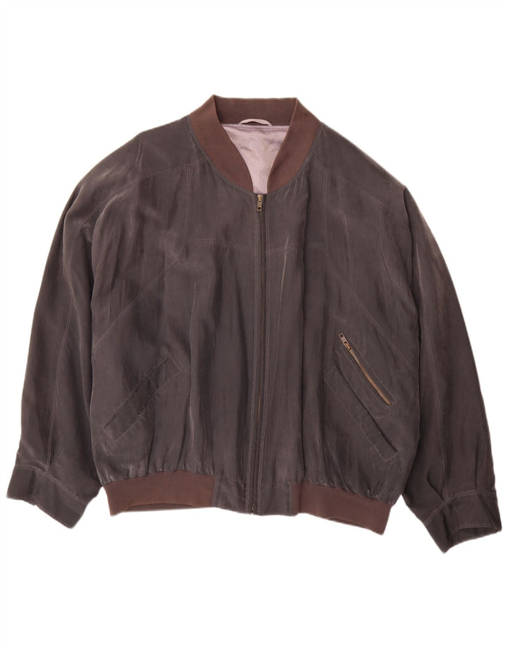 Vintage Ανδρικό Bomber Jacket UK 42 XL Brown Silk