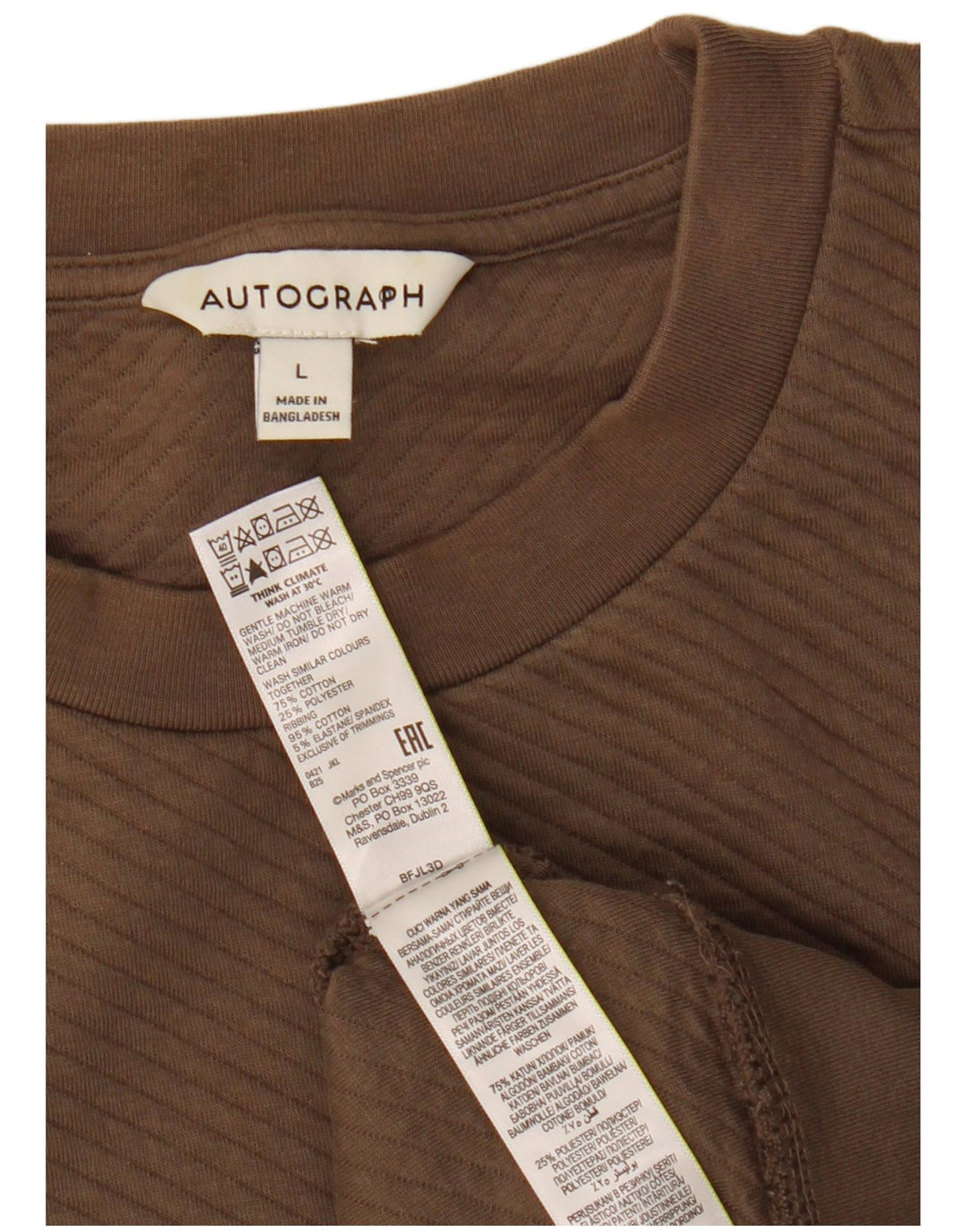 Marks & Spencer Ανδρικό Φούτερ Autograph Jumper Μεγάλο Καφέ Βαμβακερό