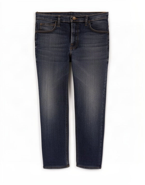 Lee Mens Distressed Cropped Slim Jeans W31 L24 Blue