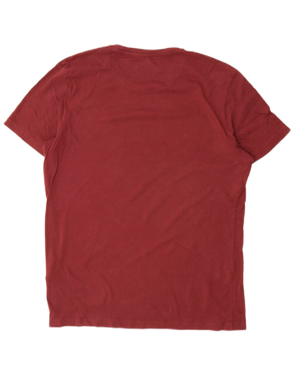 Jack & Jones Ανδρικό γραφικό T-Shirt Top XL Maroon Cotton