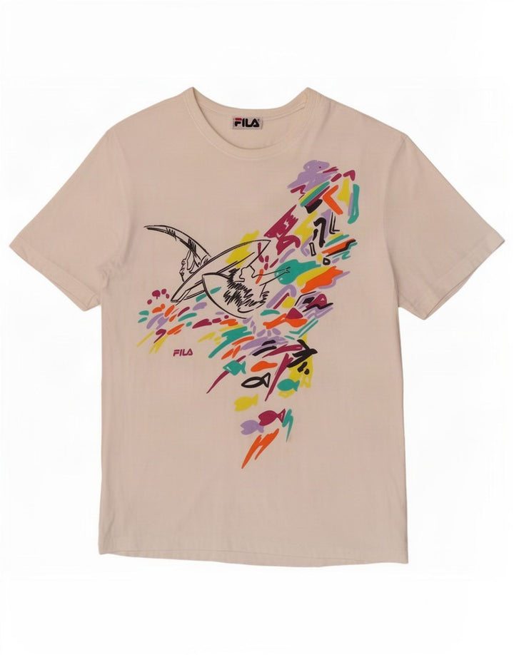 Ανδρικό γραφικό T-Shirt Fila Top Small White