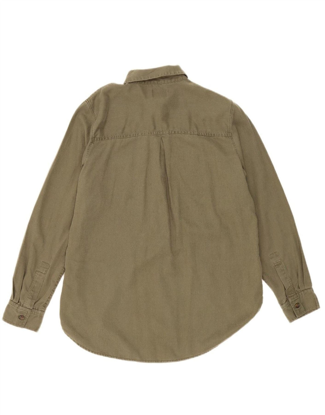 LANDS END Womens Pullover Shirt UK 14 Medium Khaki Lyocell
