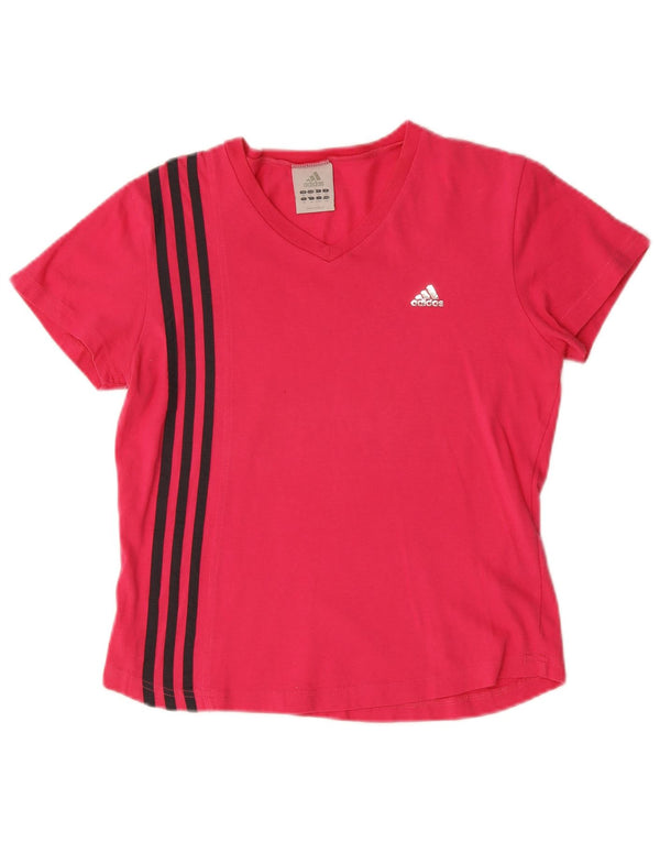 Adidas Γυναικείο T-Shirt Top UK 10 Small Pink Βαμβακερό