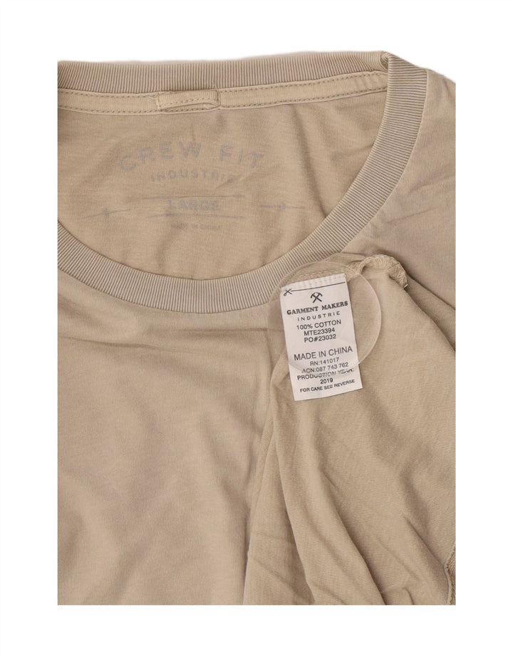 Vintage Ανδρικό T-Shirt Top μεγάλο μπεζ βαμβακερό