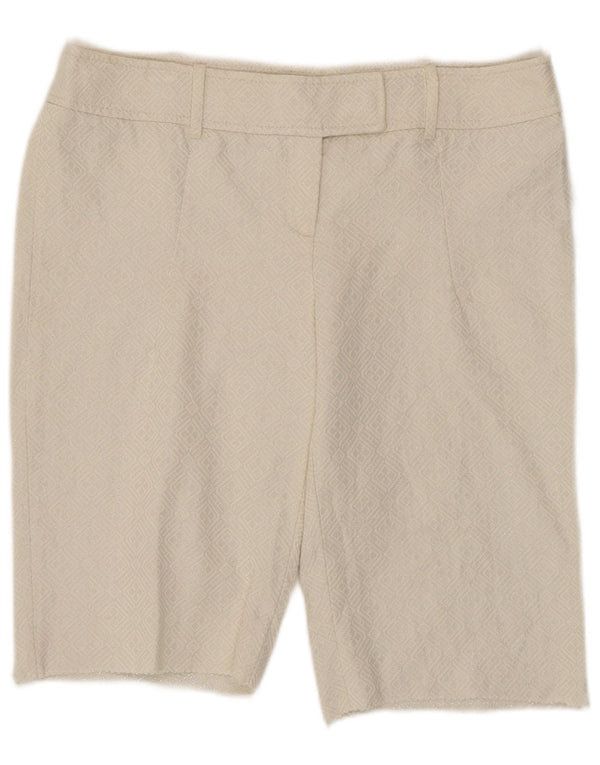 Γυναικείο σορτς βερμούδα Oasis UK 14 Medium W32 λευκό γεωμετρικό βαμβακερό