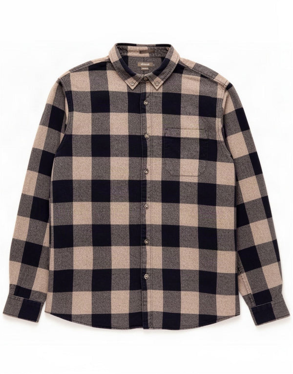 Eddie Bauer Ανδρικό πουκάμισο Classic Fit Flannel Medium Navy Blue Gingham Cotton