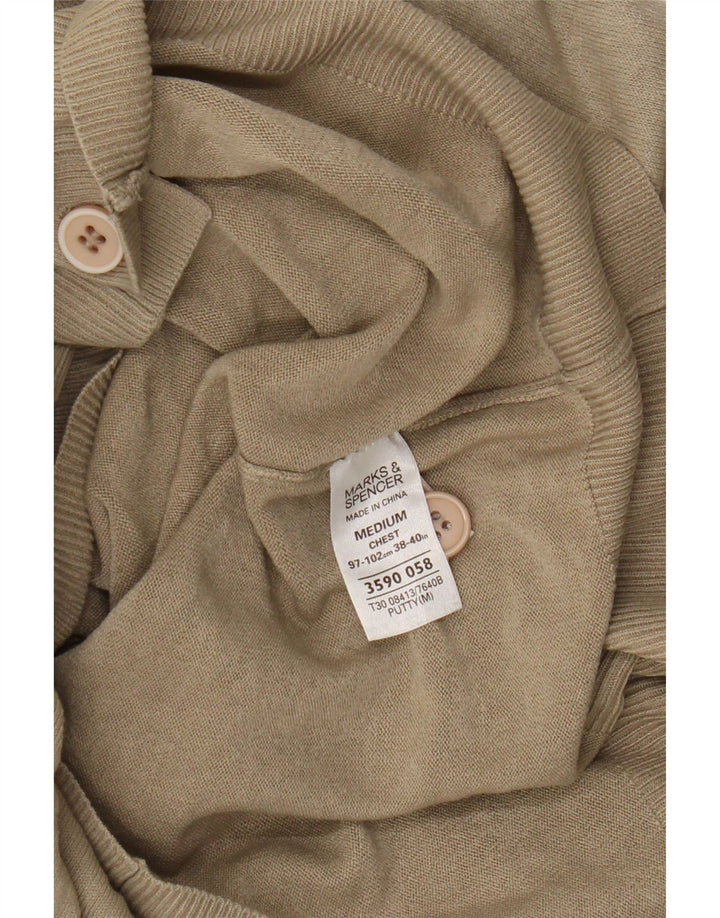 Marks & Spencer Γυναικείο πουλόβερ Μπλε Harbor Cardigan UK 12 Medium Beige