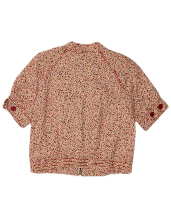 Vintage Γυναικείο Crop Bomber Jacket UK 12 Medium πολύχρωμο Floral