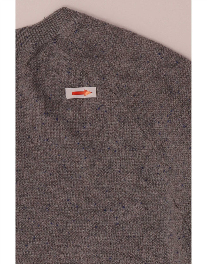 Ανδρικό πουλόβερ Zara Boat Neck, Βαμβακερό μεσαίο γκρι