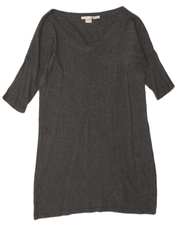 Zara Γυναικείο φόρεμα 3/4 με μανίκια UK 14 Medium Grey