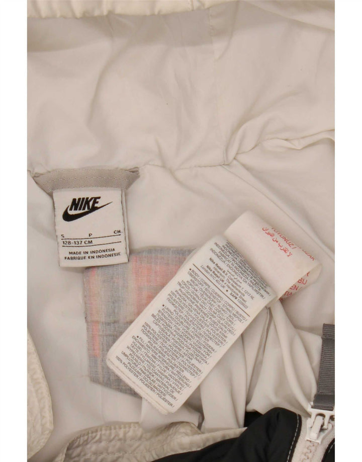 Nike Girls Hooded Jacket 8-9 Years Small Colorblock