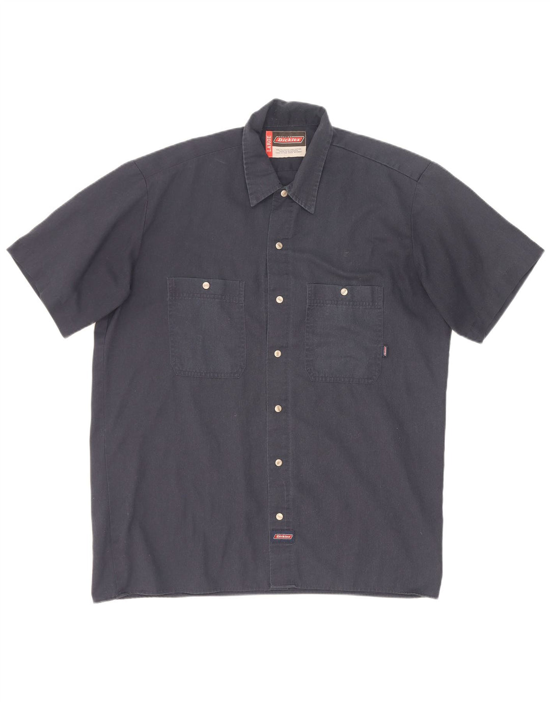 Ανδρικό κοντομάνικο πουκάμισο Dickies σε μπλε ναυτικό πολυεστέρα
