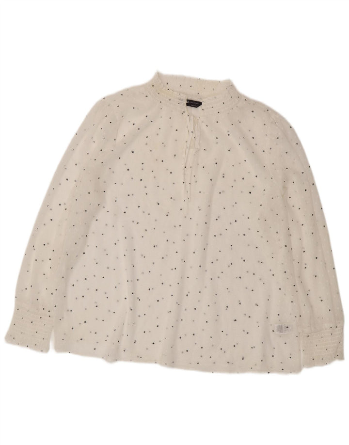 Marks & Spencer Γυναικεία μακρυμάνικη μπλούζα τοπ UK 18 XL Λευκή στίγματα
