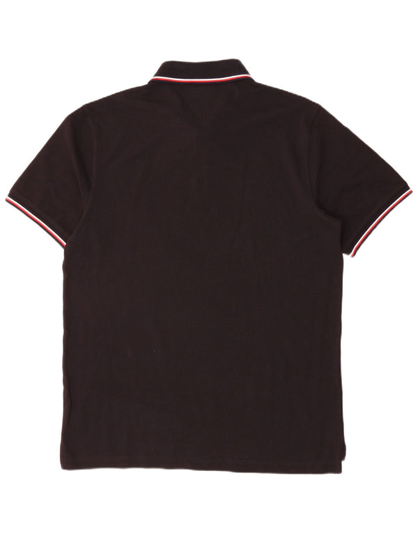 Tommy Hilfiger Mens Slim Fit Polo Shirt 2XL Μαύρο ριγέ βαμβακερό