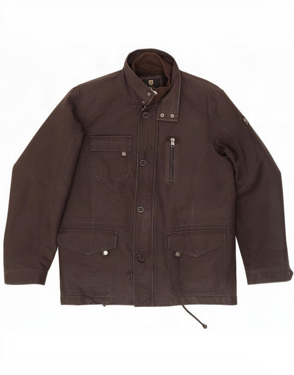 Basefield Mens Sherpa Utility Jacket UK 42 XL Καφέ Βαμβακερό