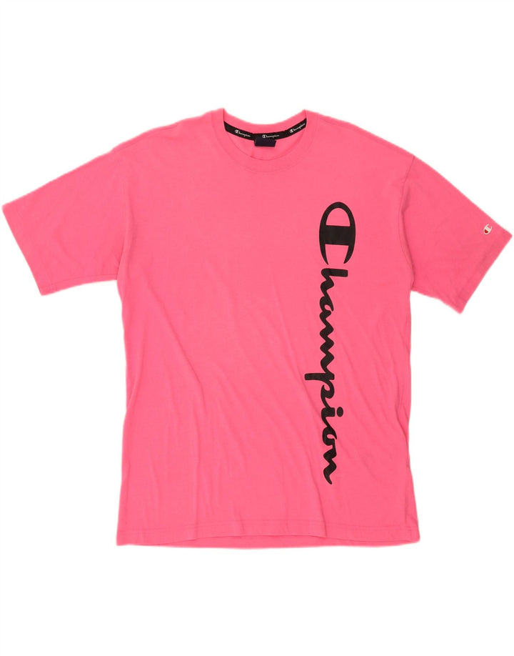 Ανδρικό γραφικό T-Shirt CHAMPION Top Μεσαίο Ροζ Βαμβακερό