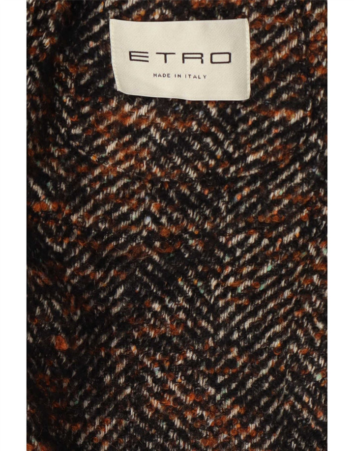 Ανδρικό πανωφόρι Etro IT 52 XL Καφέ Μαλλί ψαροκόκαλο Classic
