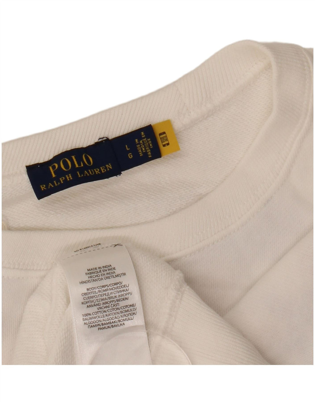 POLO RALPH LAUREN Γυναικεία φούτερ Crop Jumper UK 16 Large White