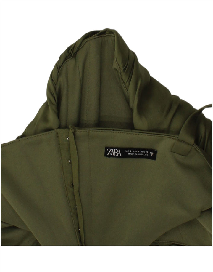 Zara Γυναικείο Κορσέ Τοπ Μικρό Χακί