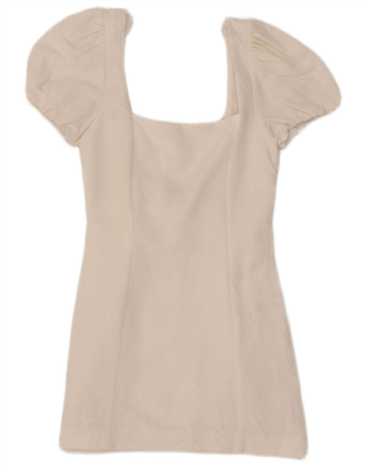 Zara Γυναικείο φόρεμα με θήκη UK 8 Small White Viscose