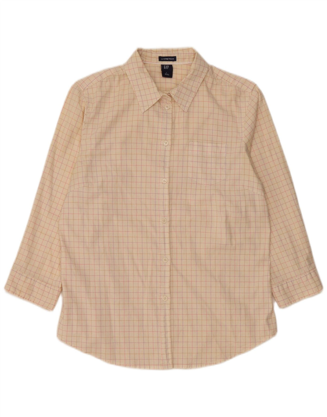 Gap Γυναικείο πουκάμισο 3/4 μανίκι UK 16 Large Beige Check