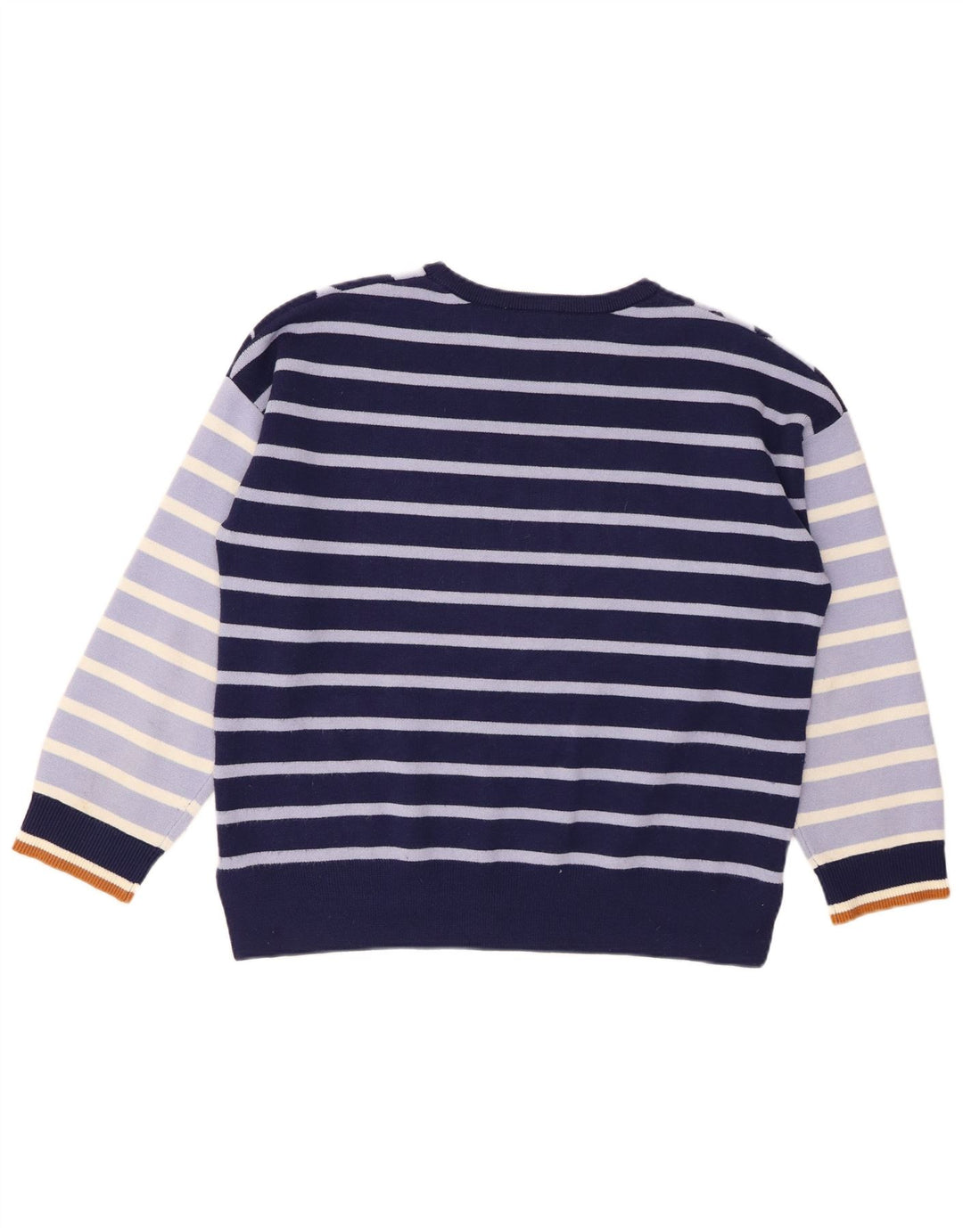WHITE STUFF Γυναικείο πουλόβερ με λαιμόκοψη UK 14 Large Navy Blue ριγέ
