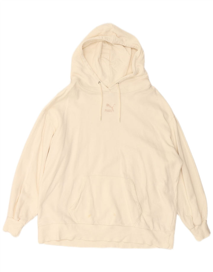 PUMA Γυναικείο Hoodie Jumper UK 14 Μεσαίο λευκό βαμβακερό