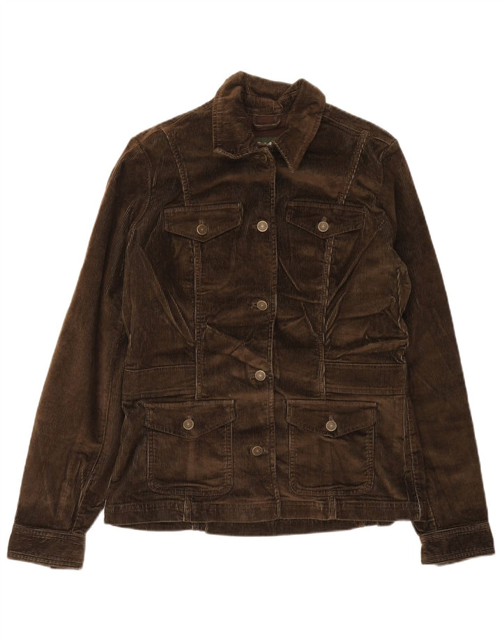Eddie Bauer Γυναικείο ψηλό κοτλέ μπουφάν UK 14 μεσαίο καφέ βαμβακερό