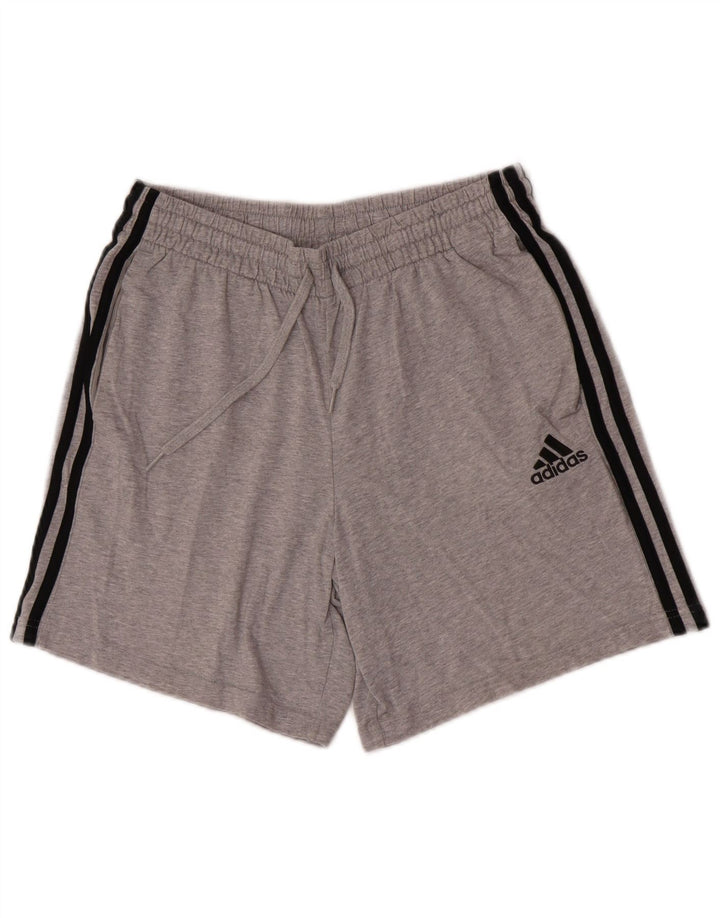Ανδρικό αθλητικό σορτς Adidas από μεσαίο γκρι βαμβακερό