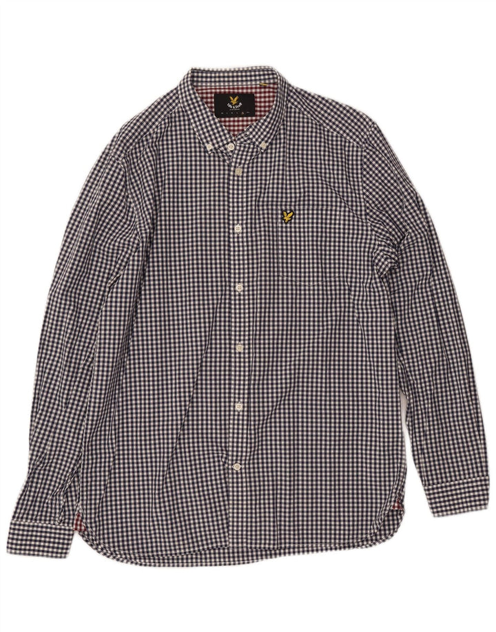 Ανδρικό πουκάμισο LYLE & SCOTT XL Navy Blue Gingham Cotton