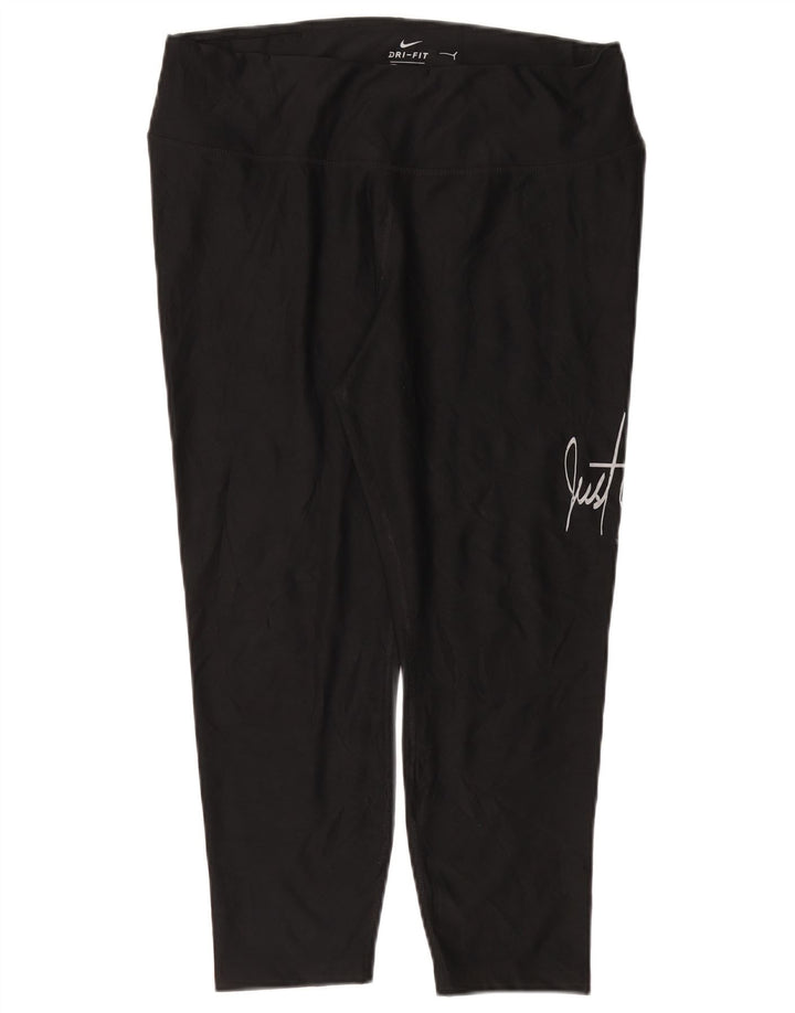 Γυναικεία γραφικά κολάν NIKE Dri Fit UK 18 XL μαύρο πολυεστέρα