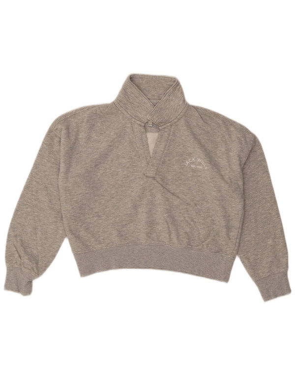 Jack Wills Γυναικεία φούτερ υπερμεγέθης μπλούζας UK 8 Small Grey Flecked