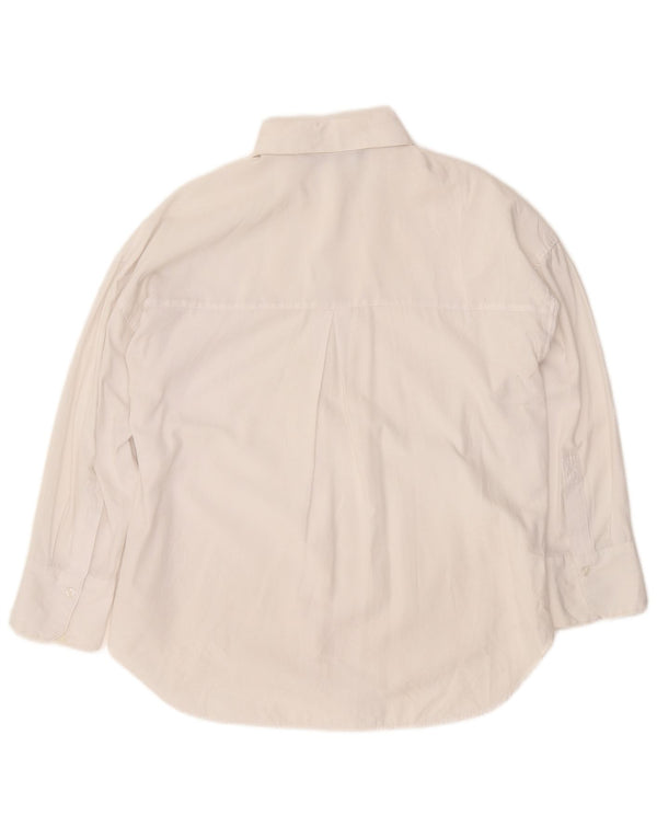 ZARA Γυναικείο πουκάμισο Oversized UK 10 Small White Βαμβακερό