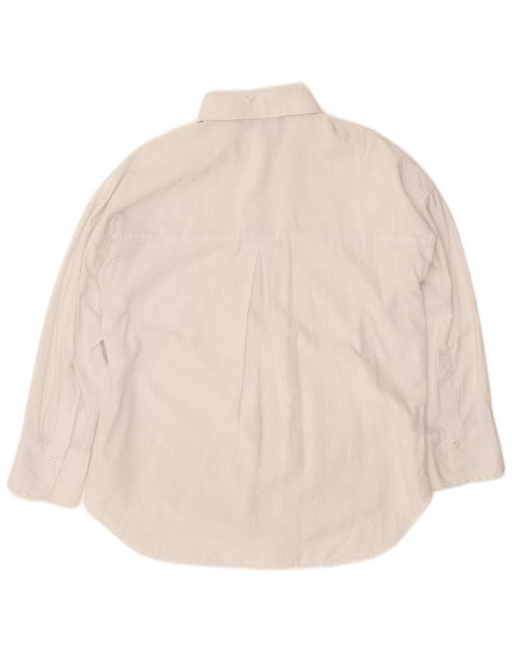 ZARA Γυναικείο πουκάμισο Oversized UK 10 Small White Βαμβακερό
