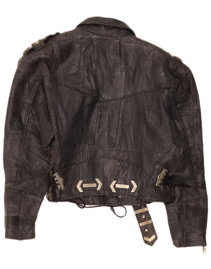 DR MARTENS Γυναικείο Crop Δερμάτινο Μπουφάν Biker UK 18 XL Καφέ συνονθύλευμα