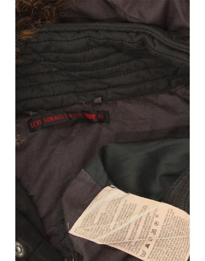 Ανδρικό μπουφάν με κουκούλα Levi's UK 42 XL μαύρο πολυεστέρα
