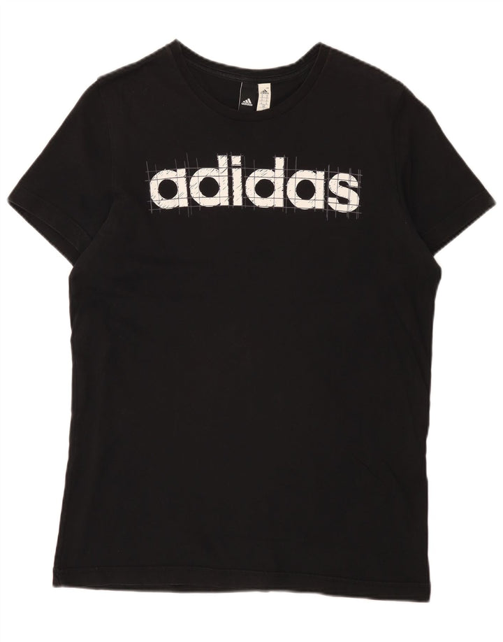 Ανδρικό γραφικό T-Shirt Adidas Top Μεσαίο μαύρο βαμβακερό